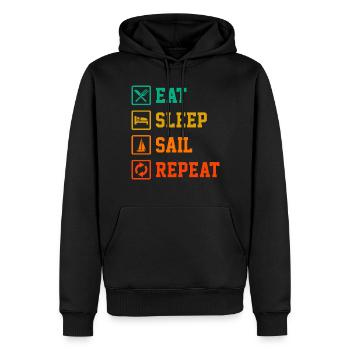 Eat Sleep Ship Repeat Sailor Skipper Captain Sailb - Männer Premium Bio Hoodie - Schwarz - Vorne - Nico (187cm)