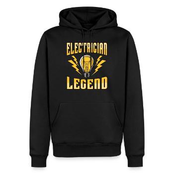 Ironie du dicton électricien Craftsman Electro - Sweat à capuche Premium bio Homme - noir - Devant - Nico (187cm)