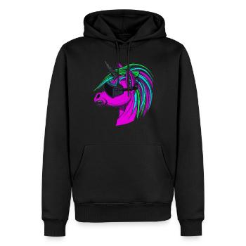 Punk Rock Einhorn - Männer Premium Bio Hoodie - Schwarz - Vorne - Nico (187cm)