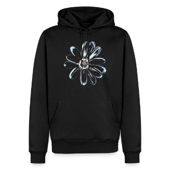 Blossom Vintage - Fleur Florale - Sweat à capuche Premium bio Homme - noir - Devant - Nico (187cm)