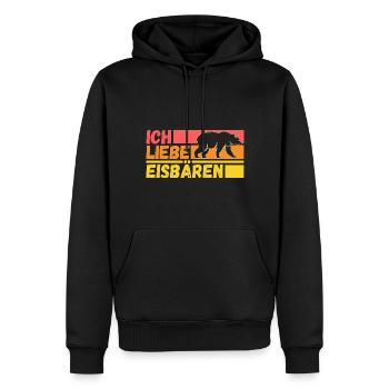 Eisbär Eisbären - Männer Premium Bio Hoodie - Schwarz - Vorne - Nico (187cm)