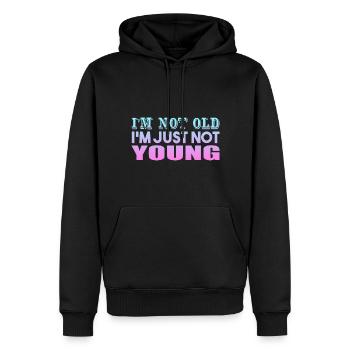 I'm not Old I'm Just Not Young - Männer Premium Bio Hoodie - Schwarz - Vorne - Nico (187cm)