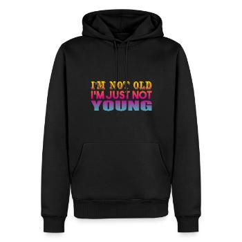 I'm not Old I'm Just Not Young - Männer Premium Bio Hoodie - Schwarz - Vorne - Nico (187cm)