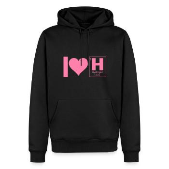 Ich liebe Wasserstoff Brennstoff Hydrogen Sprüche - Männer Premium Bio Hoodie - Schwarz - Vorne - Nico (187cm)