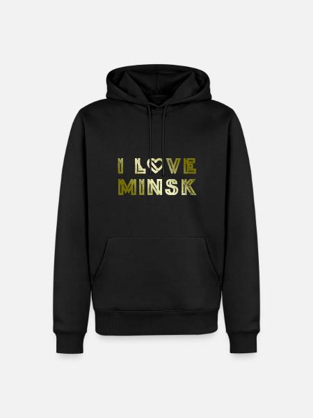 J’aime Minsk - Sweat à capuche Premium bio Homme - noir