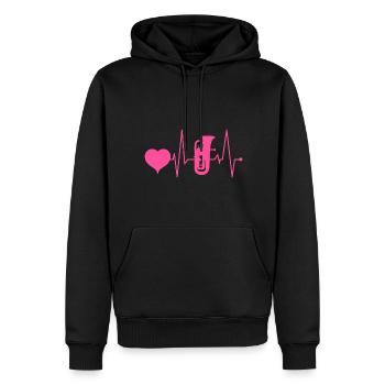 Euphonium Euphonist Girl Mama Herzschlag Pink - Männer Premium Bio Hoodie - Schwarz - Vorne - Nico (187cm)