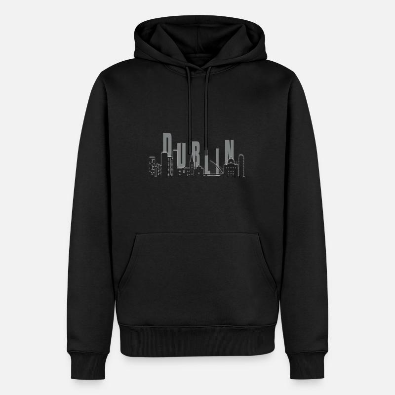 dublin skyline - Männer Premium Bio Hoodie - Schwarz