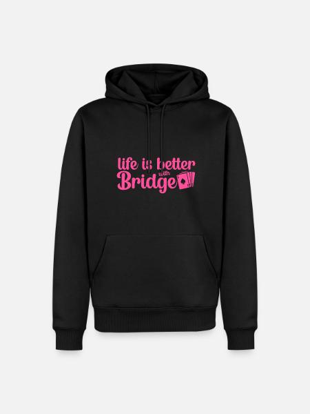 Joueur de bridge fille Joueur de bridge Dictons Rose - Sweat à capuche Premium bio Homme - noir