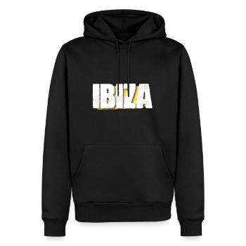 Ibiza - Männer Premium Bio Hoodie - Schwarz - Vorne - Nico (187cm)