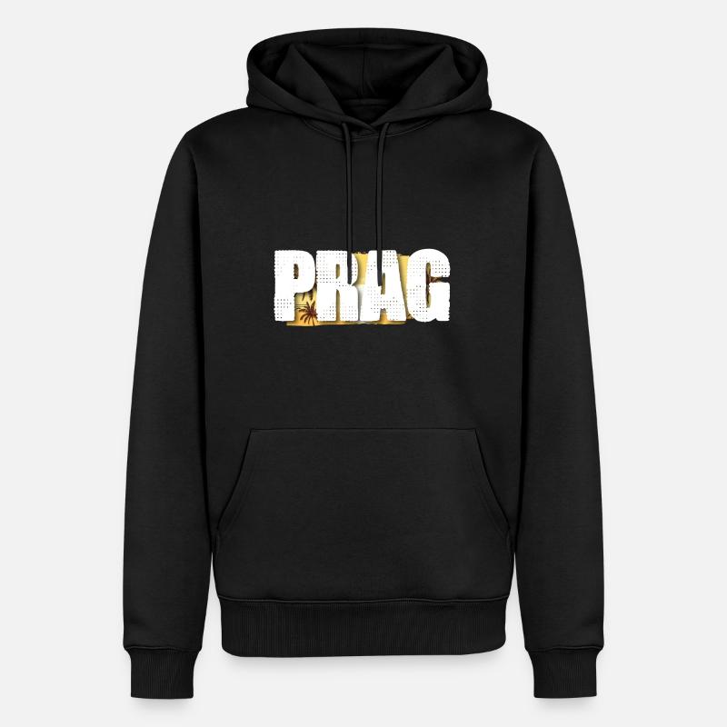 Prag - Männer Premium Bio Hoodie - Schwarz