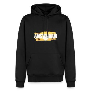 Amsterdam - Sweat à capuche Premium bio Homme - noir - Devant - Nico (187cm)