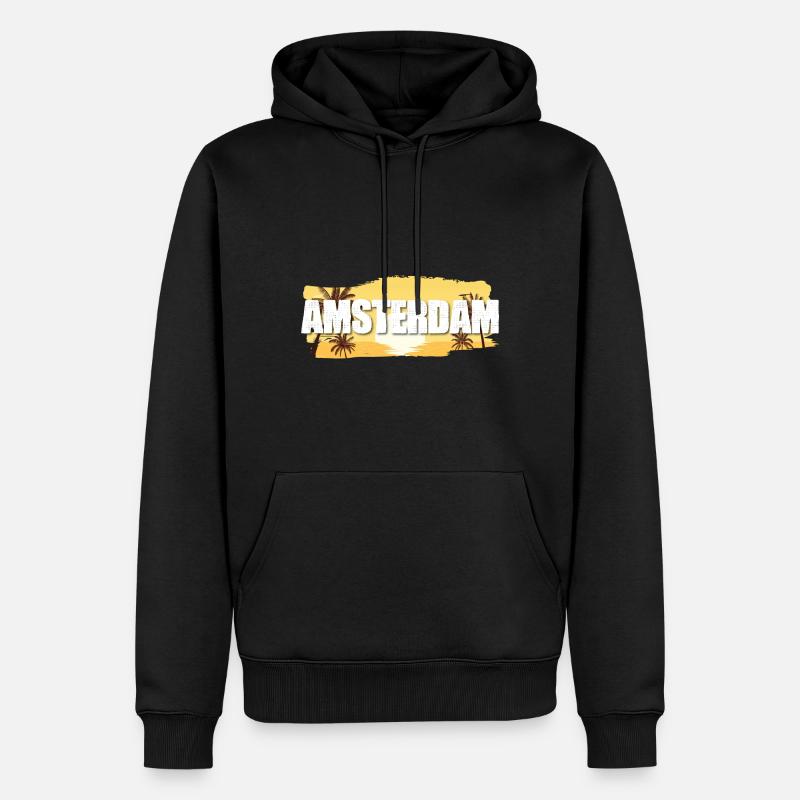Amsterdam - Sweat à capuche Premium bio Homme - noir