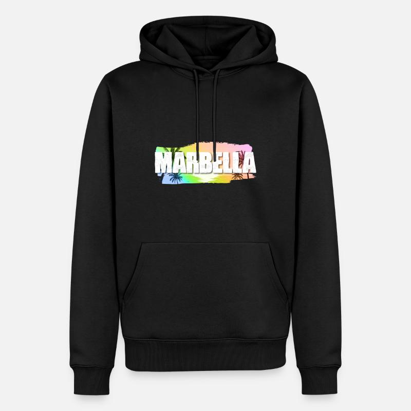 Marbella - Sweat à capuche Premium bio Homme - noir
