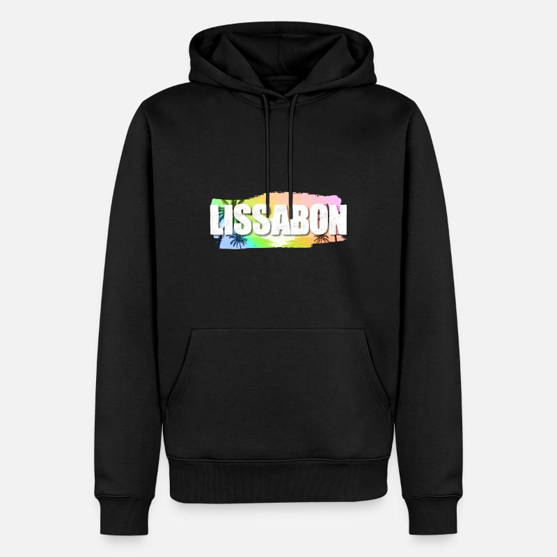 Lissabon - Männer Premium Bio Hoodie - Schwarz