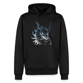 Epischer Blauer Drache - Motiv - Männer Premium Bio Hoodie - Schwarz - Vorne - Nico (187cm)