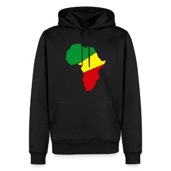 Afrique - Sweat à capuche Premium bio Homme - noir - Devant - Nico (187cm)