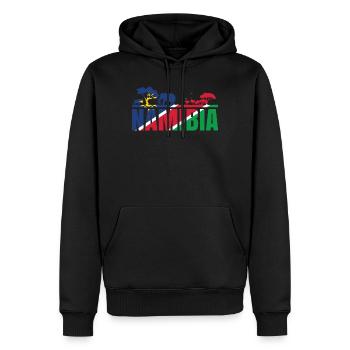 Idée cadeau chemise Namibie Afrique - Sweat à capuche Premium bio Homme - noir - Devant - Nico (187cm)