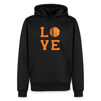Love Basketball - Cadeau de joueur de basket-ball - Sweat à capuche Premium bio Homme - noir - Devant - Nico (187cm)