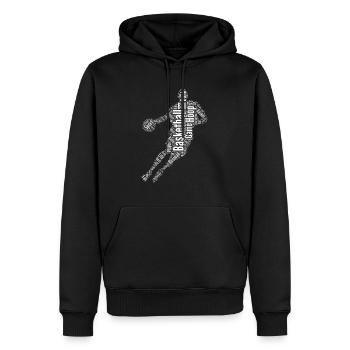 Basketball Player Word Shape Boy White - Männer Premium Bio Hoodie - Schwarz - Vorne - Nico (187cm)
