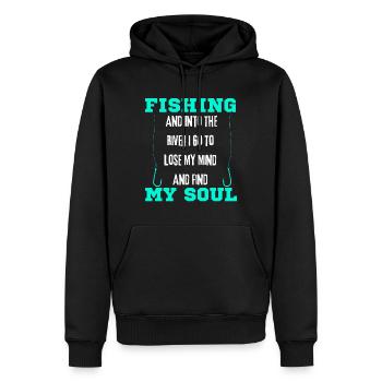 Fishing And Into The River I Go To Lose My Mind - Sweat à capuche Premium bio Homme - noir - Devant - Nico (187cm)