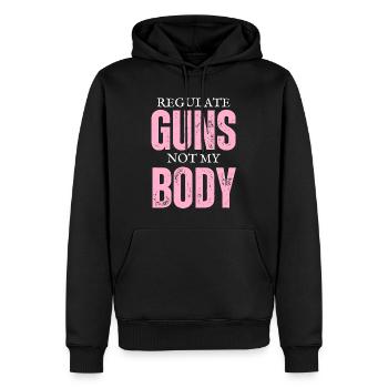 Regulieren Sie Waffen, nicht meinen Körper - Männer Premium Bio Hoodie - Schwarz - Vorne - Nico (187cm)