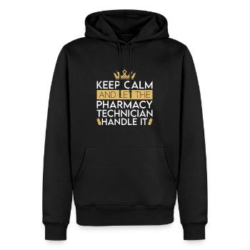 Technicien en pharmacie Technicien en pharmacie Cadeau - Sweat à capuche Premium bio Homme - noir - Devant - Nico (187cm)