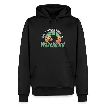 Wakeboard Wakeboarder Wakeboarding Wake Cadeau - Sweat à capuche Premium bio Homme - noir - Devant - Nico (187cm)