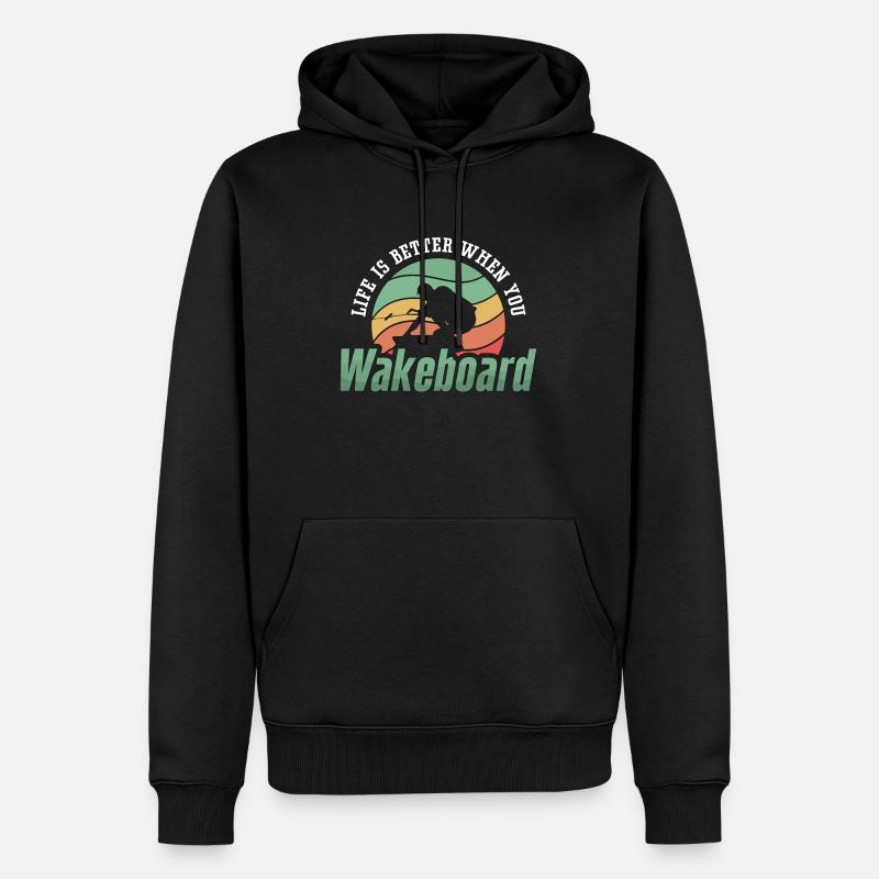 Wakeboard Wakeboarder Wakeboarding Wake Geschenk - Männer Premium Bio Hoodie - Schwarz