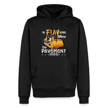 Excavatrice Bulldozer Bulldozer Bulldozer Travailleur de la construction Cadeau - Sweat à capuche Premium bio Homme - noir - Devant - Nico (187cm)