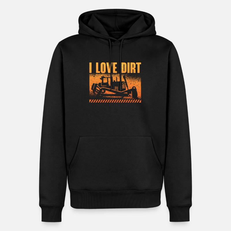 Bagger Planierraupe Bauarbeiter Bulldozer Geschenk - Männer Premium Bio Hoodie - Schwarz