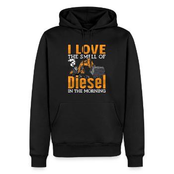 Excavatrices Excavatrice Conducteur Excavatrice Travailleur de la construction Cadeau - Sweat à capuche Premium bio Homme - noir - Devant - Nico (187cm)