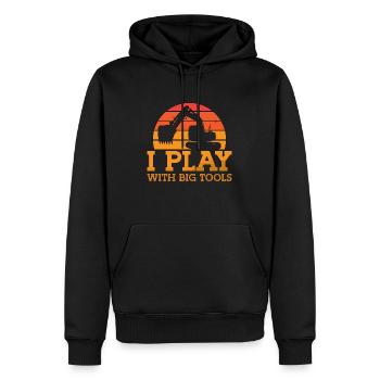 Ouvriers de la construction Excavatrices Excavatrice Conducteur Excavatrice Cadeau - Sweat à capuche Premium bio Homme - noir - Devant - Nico (187cm)