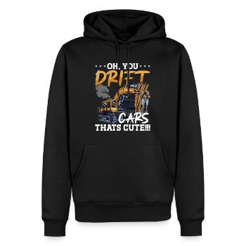 Excavatrices Excavatrices Chauffeurs Ouvriers Excavatrice Construction Cadeau - Sweat à capuche Premium bio Homme - noir - Devant - Nico (187cm)
