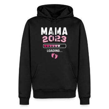 La future maman 2023 annonce sa grossesse - Sweat à capuche Premium bio Homme - noir - Devant - Nico (187cm)