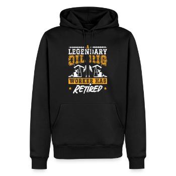 Oilfield Worker Legendary Oil Rig Worker - Men’s Premium Organic Hoodie - black - Front - Nico (187cm)