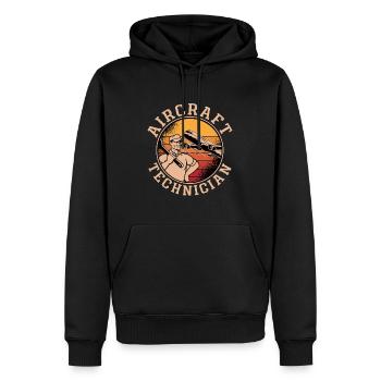 Fluggerätmechaniker Fluggerättechniker Luftfahrt - Männer Premium Bio Hoodie - Schwarz - Vorne - Nico (187cm)