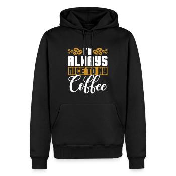 Mental Gesundheit Psychische Kaffee Kaffetrinker - Männer Premium Bio Hoodie - Schwarz - Vorne - Nico (187cm)