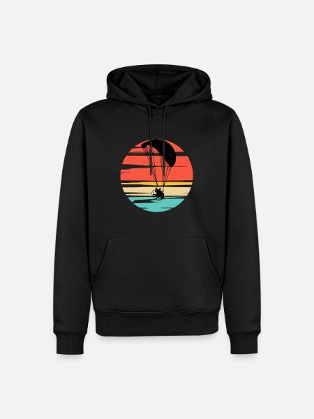 Paramotoring Powered Paragliding Sonnenuntergang - Männer Premium Bio Hoodie - Schwarz