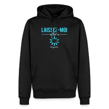 Laissez moi réfléchir chargement en cours humour - Sweat à capuche Premium bio Homme - noir - Devant - Nico (187cm)
