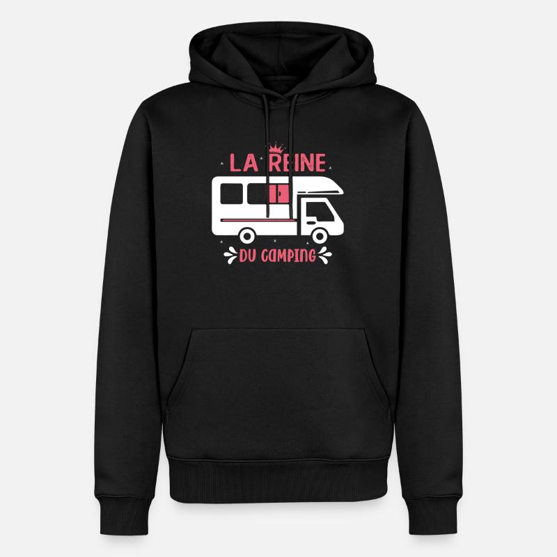 La Reine Du Camping Campeuse - Sweat à capuche Premium bio Homme - noir