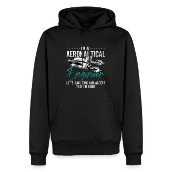 Aerospace I'm An Aeronautical Engineer Rocket - Männer Premium Bio Hoodie - Schwarz - Vorne - Nico (187cm)