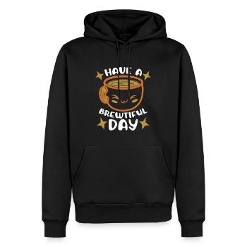 Mental Health Coffee Have A Brewtiful Day Anxiety - Men’s Premium Organic Hoodie - black - Front - Nico (187cm)