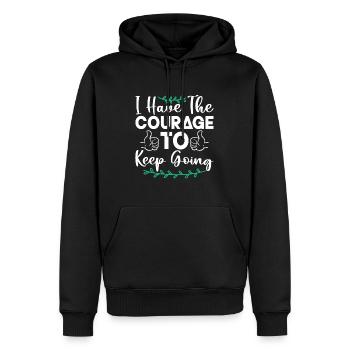 Café en santé mentale que j’ai le courage de garder - Sweat à capuche Premium bio Homme - noir - Devant - Nico (187cm)