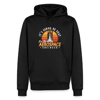 Aerospace Engineer It's Gonna Be Okay Retro Space - Men’s Premium Organic Hoodie - black - Front - Nico (187cm)