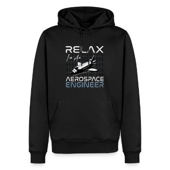 Relax I'm An Aerospace Engineer Engineering Space - Männer Premium Bio Hoodie - Schwarz - Vorne - Nico (187cm)
