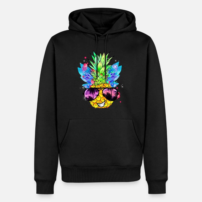 Ananas Kunst - Männer Premium Bio Hoodie - Schwarz