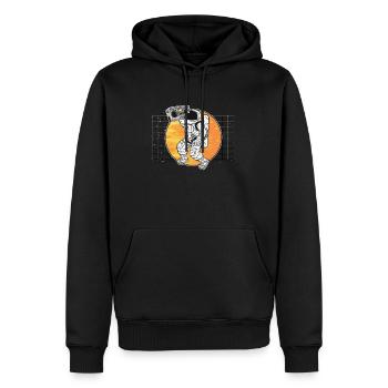 Astronomie Music Lover Radio Space Universe Galaxy - Sweat à capuche Premium bio Homme - noir - Devant - Nico (187cm)