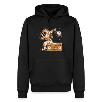 Astronomie Music Lover Radio Space Moon Universe - Sweat à capuche Premium bio Homme - noir - Devant - Nico (187cm)