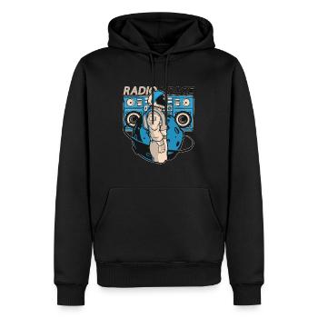 Astronomie Stars Music Lover Radio Space Universe - Sweat à capuche Premium bio Homme - noir - Devant - Nico (187cm)