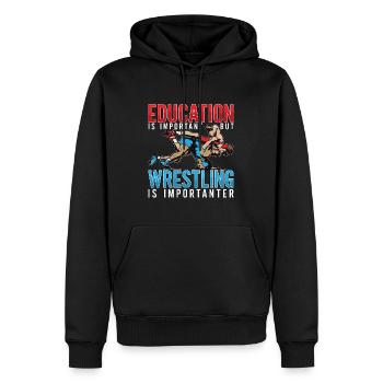 Catch Wrestling Education est un lutteur important - Sweat à capuche Premium bio Homme - noir - Devant - Nico (187cm)